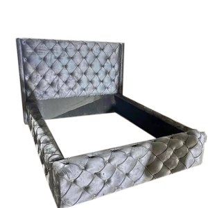 Tufted Buttoned bed Frame - Strong Wood