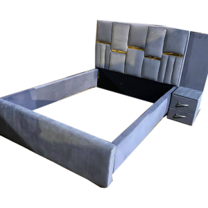 Double Bed Frame with extended Mirror Bed side Drawer